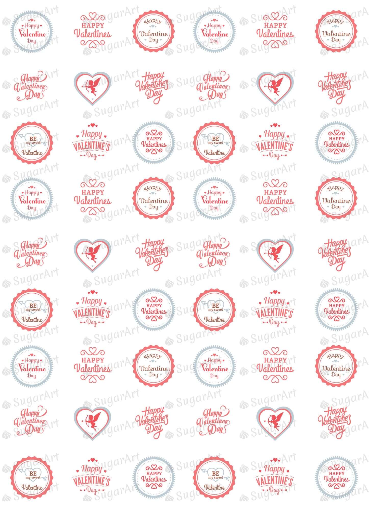 Happy Valentine Day - HSA014-Sugar Stamp sheets-Sugar Art