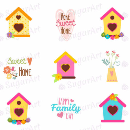 Happy Family Day, Home Sweet Home - HSA021-Sugar Stamp sheets-Sugar Art