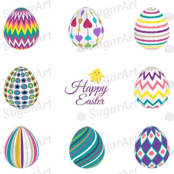 Decorated Easter Eggs Collection - HSA023-Sugar Stamp sheets-Sugar Art