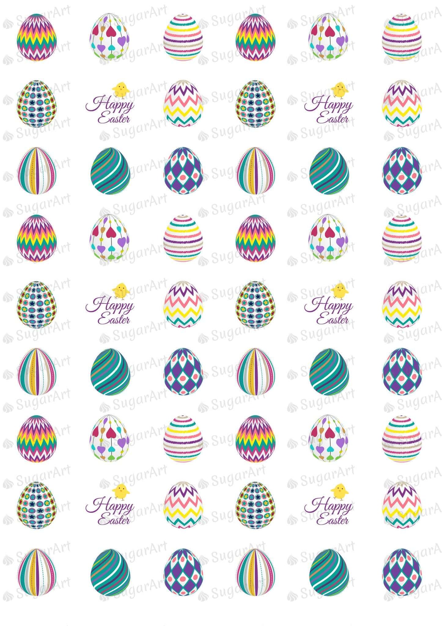 Decorated Easter Eggs Collection - HSA023-Sugar Stamp sheets-Sugar Art