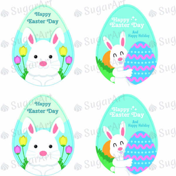Pack of Easter Bunny Eggs - 2 inch - HSA024-Sugar Stamp sheets-Sugar Art