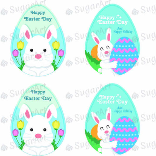 Pack of Easter Bunny Eggs - 2 inch - HSA024-Sugar Stamp sheets-Sugar Art