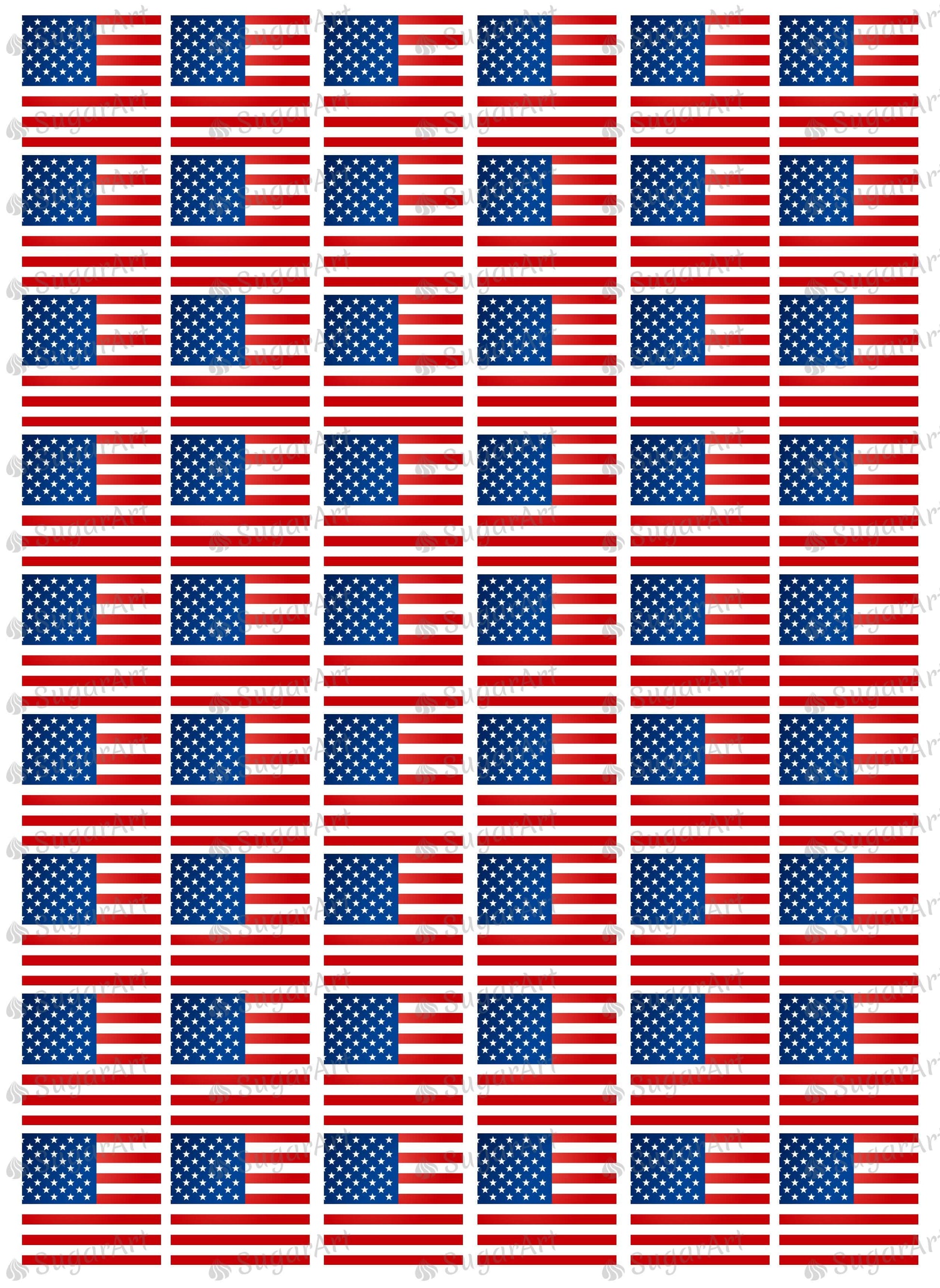Independence Day, Flags Background - HSA033-Sugar Stamp sheets-Sugar Art