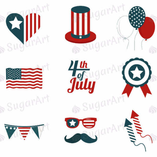 Independence Day, 4th of July - HSA035-Sugar Stamp sheets-Sugar Art