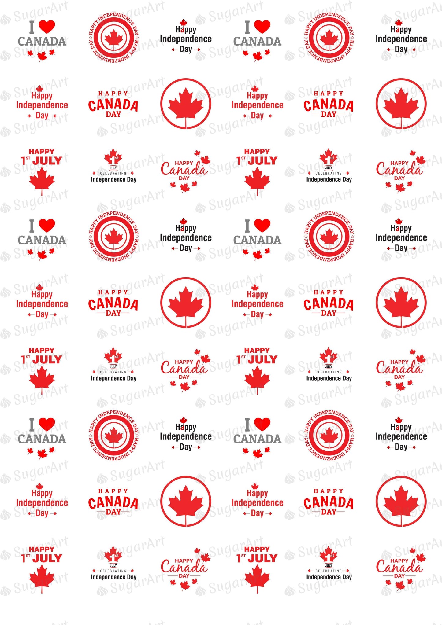 Happy Canada Day!!! - HSA037-Sugar Stamp sheets-Sugar Art