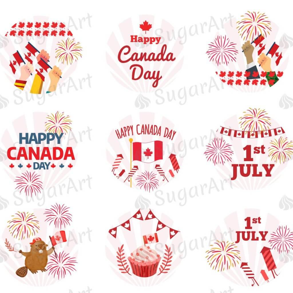 Happy Canada Day, 1st July - HSA065-Sugar Stamp sheets-Sugar Art