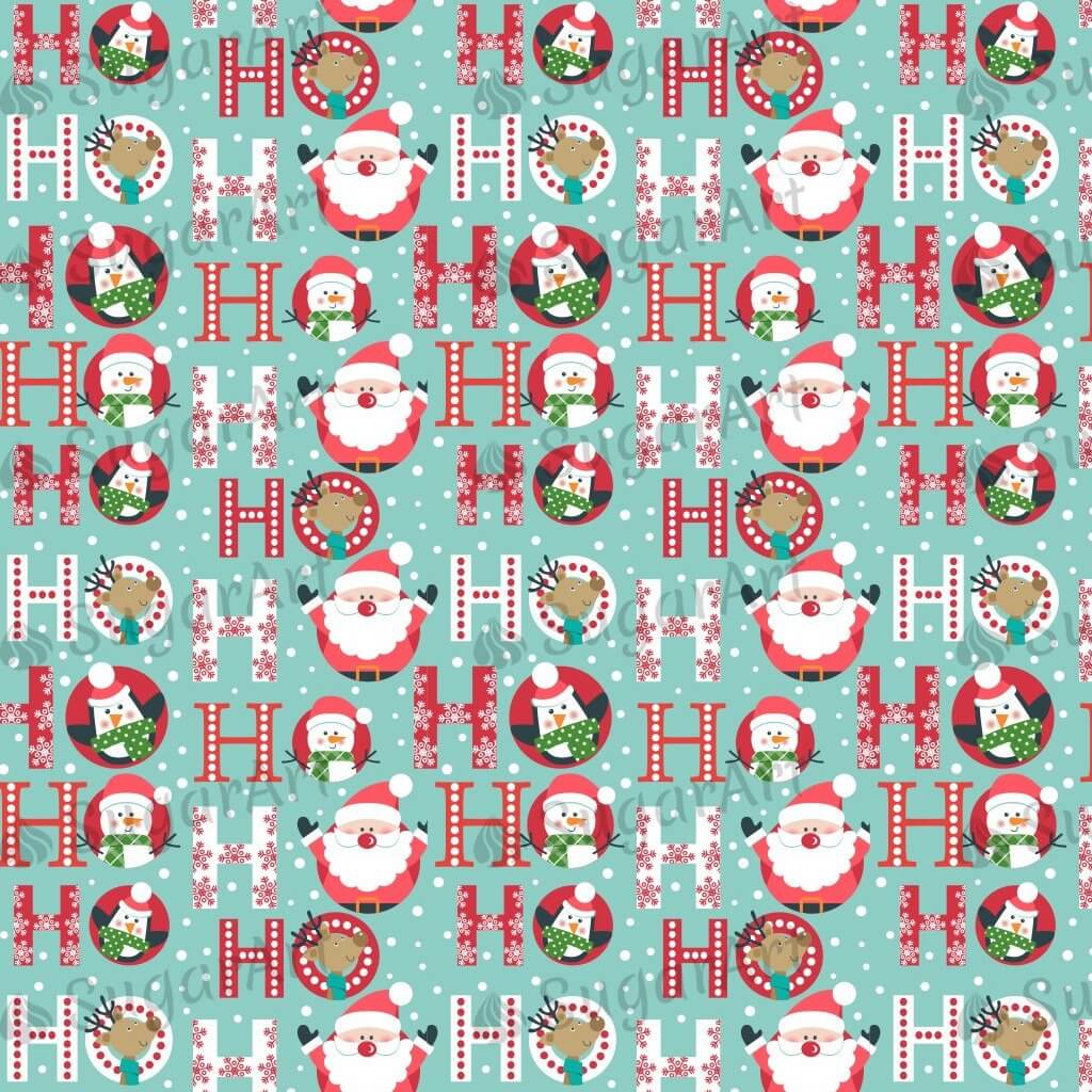 Christmas Pattern with Santa, HO HO - HSA074.