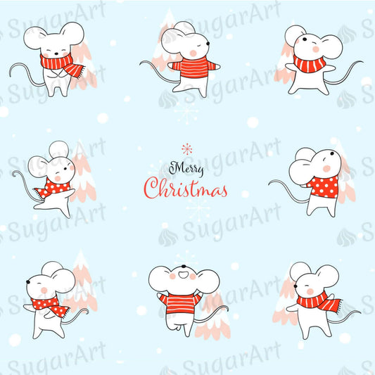 Merry Christmas Design with Cute Rats - HSA083.