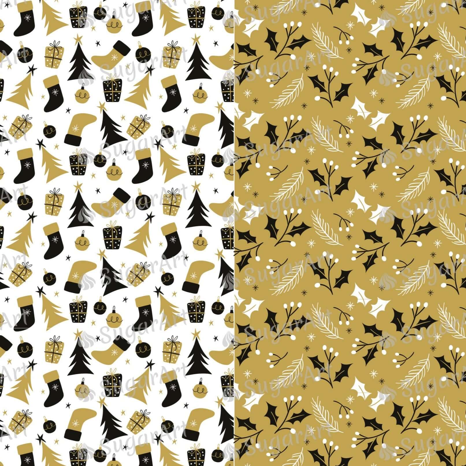 Gold and Black Christmas Pattern - HSA096.