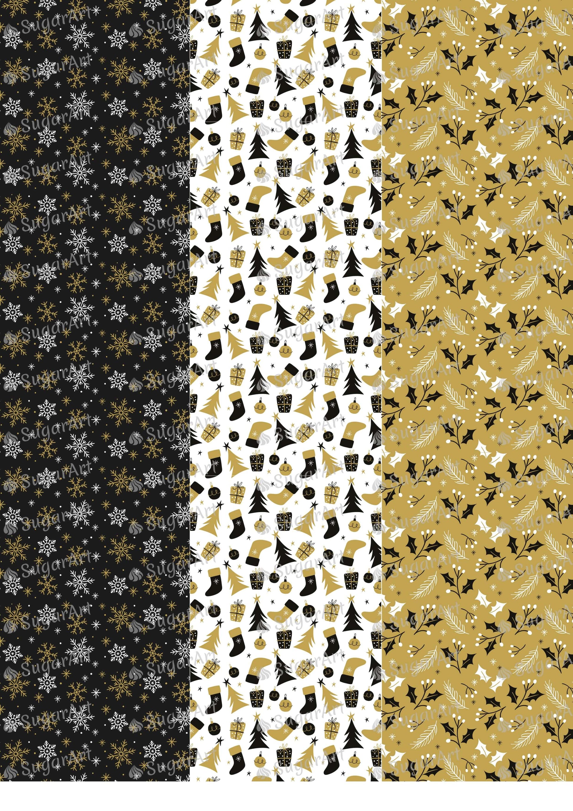 Gold and Black Christmas Pattern - HSA096.