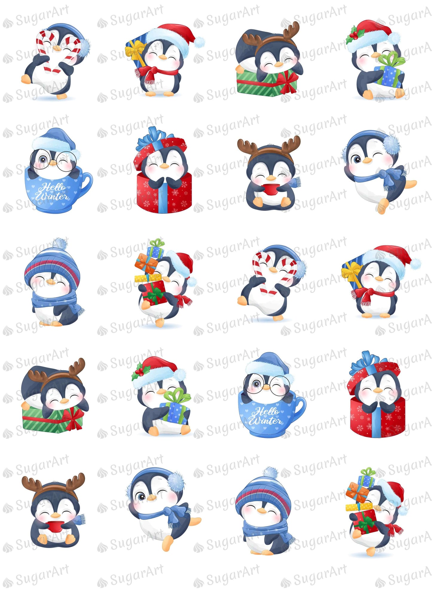 Winter Cute Penguins Set - 2 inch - HSA099.