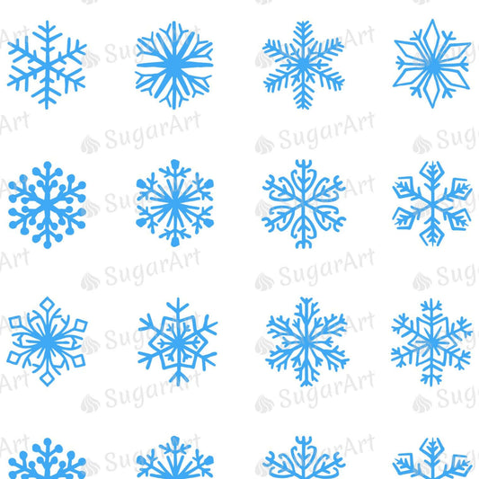 Blue Snowflakes for charms - Round Stencil Mat - HSA108.