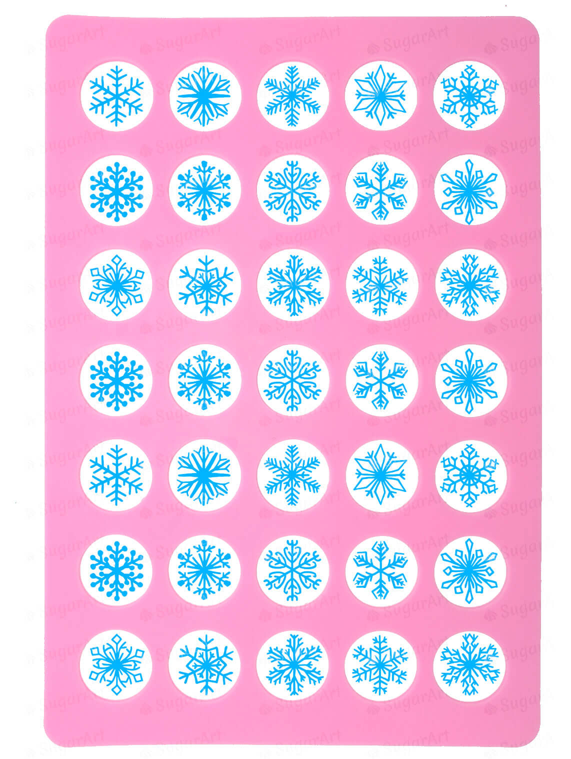Blue Snowflakes for charms - Round Stencil Mat - HSA108.