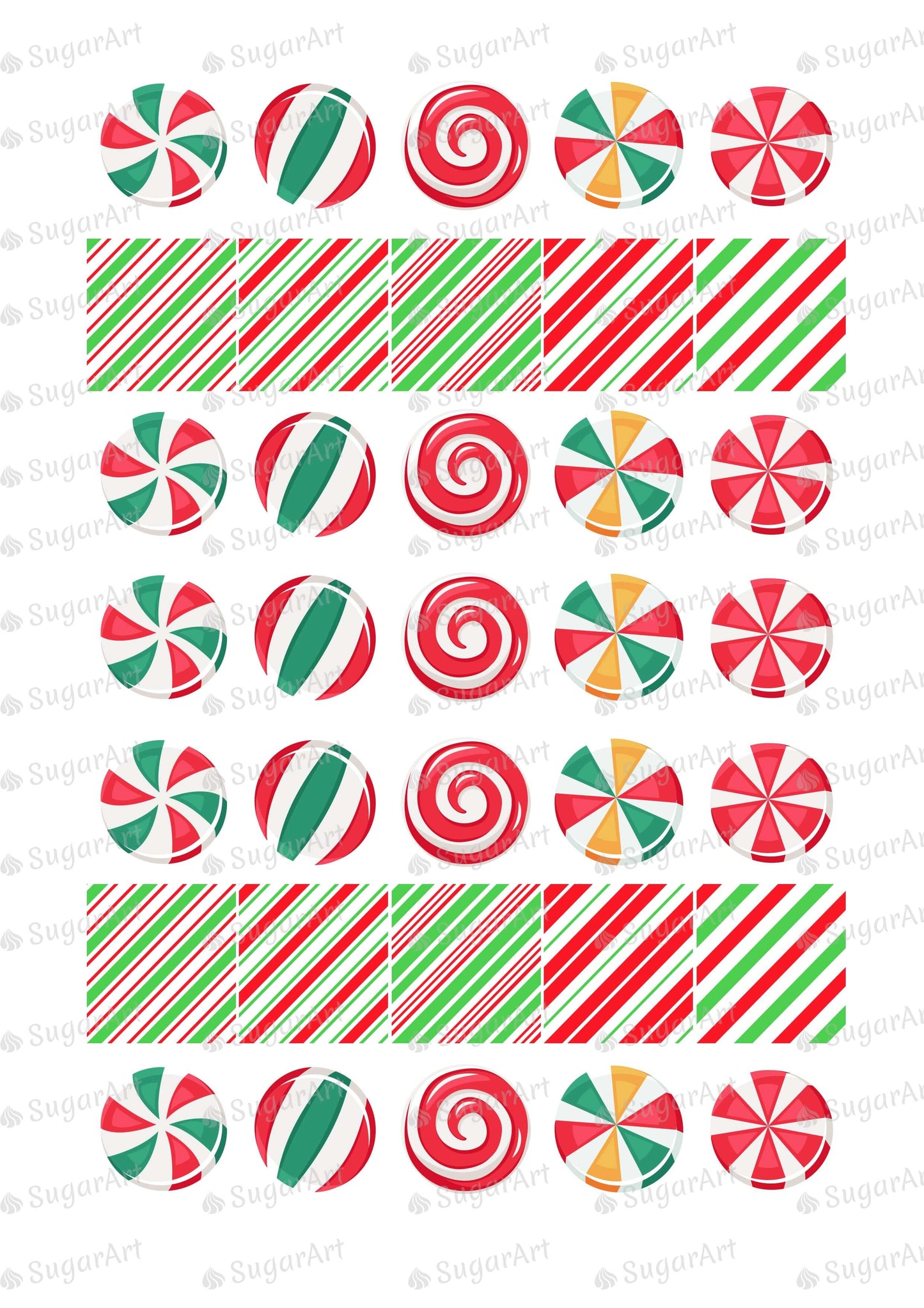 Candy Cane for charms - Round Stencil Mat - HSA110.