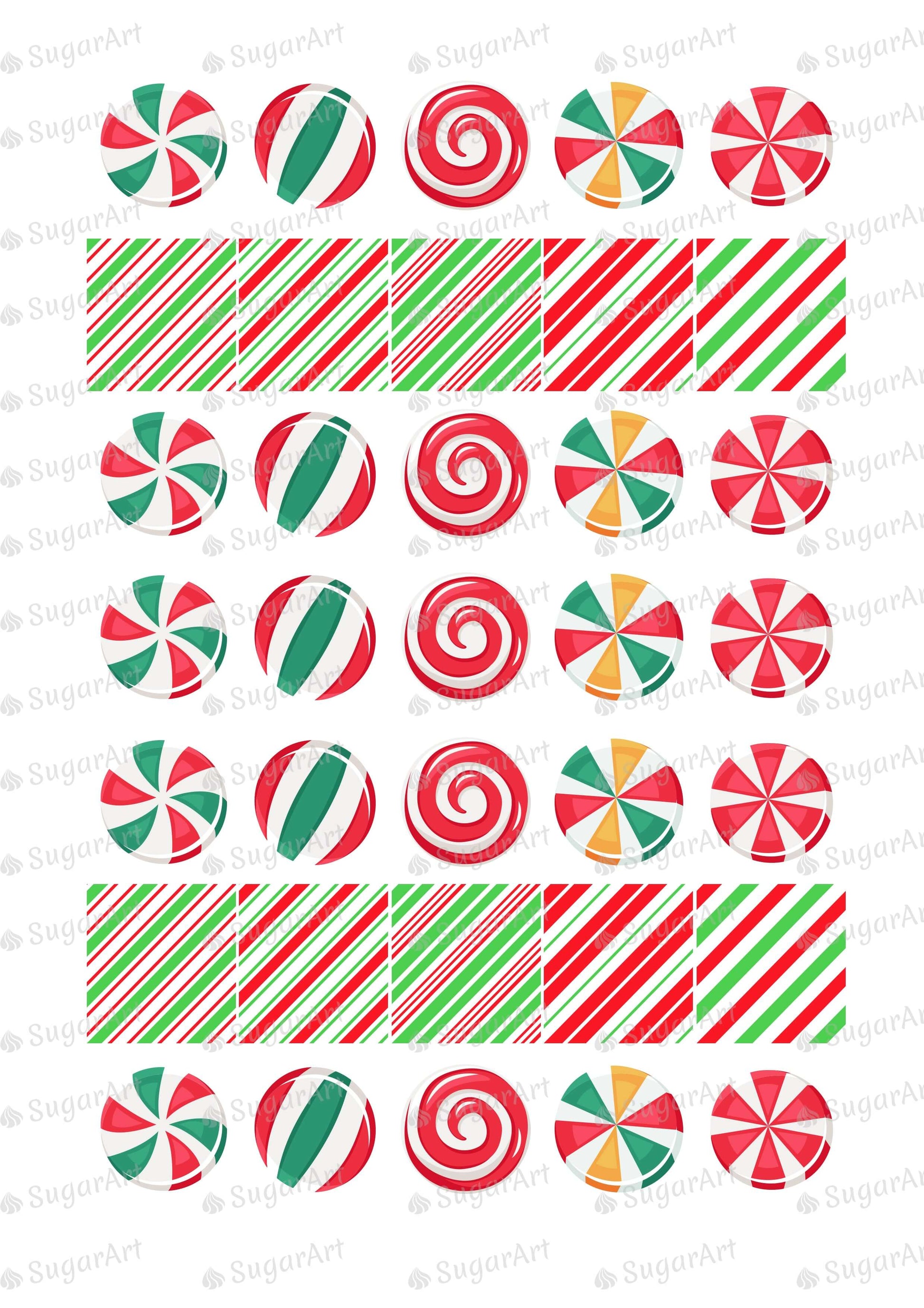 Candy Cane for charms - Round Stencil Mat - HSA110.