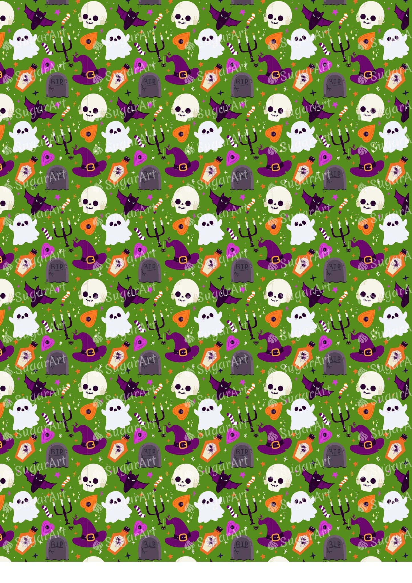 Green Halloween Background - HSA125 full sheet