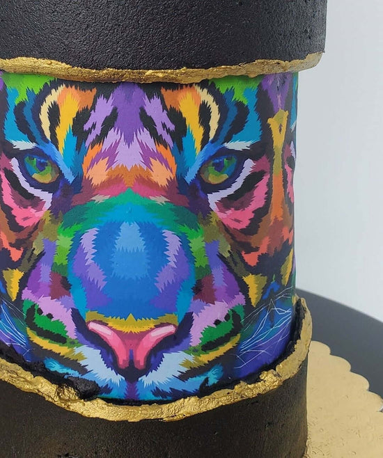 Colorful Tiger Face Icing ISA080 Sugar Art