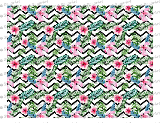 Tropical Watercolor Flowers - Icing - ISA017.