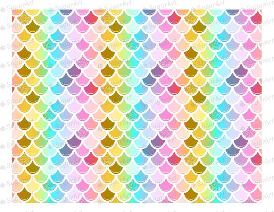Mermaid Trendy Pattern  - Icing - ISA020.