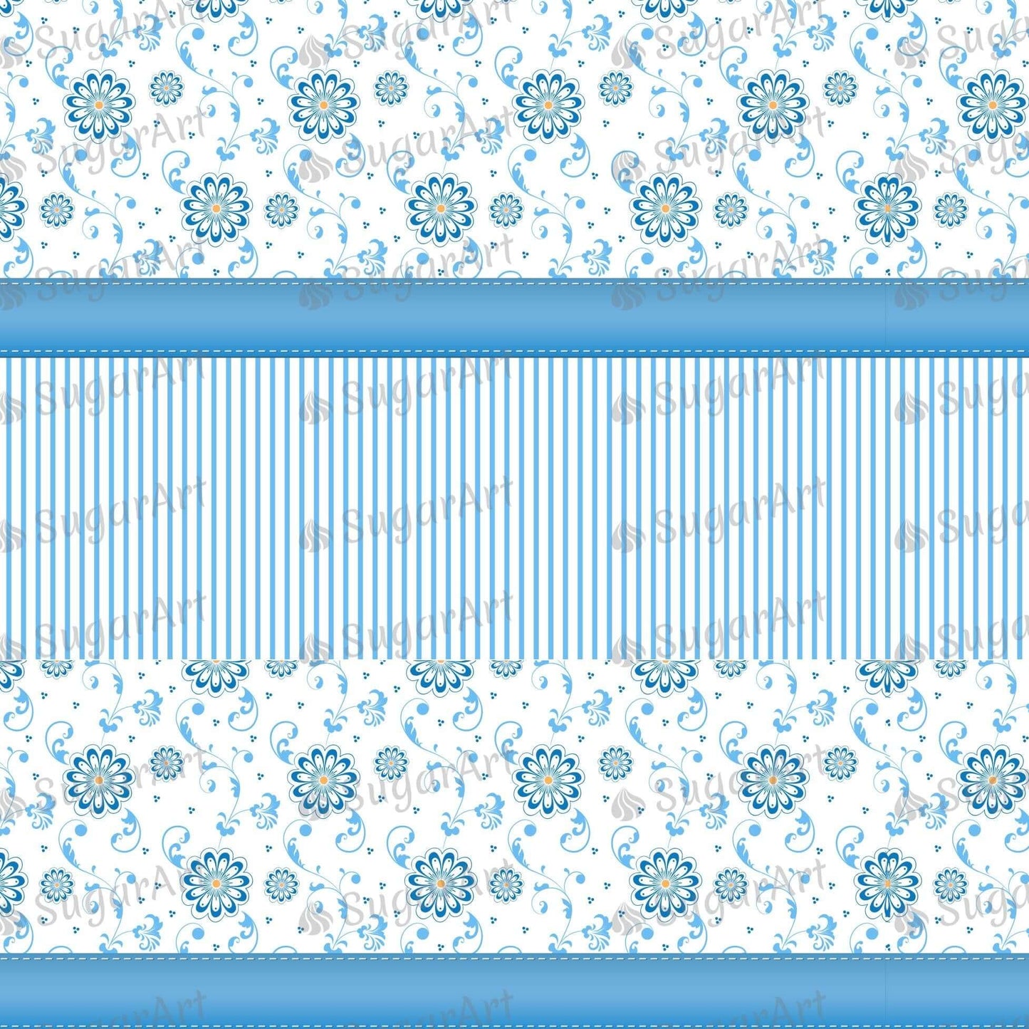 Blue Floral Background Artwork - Icing - ISA044.