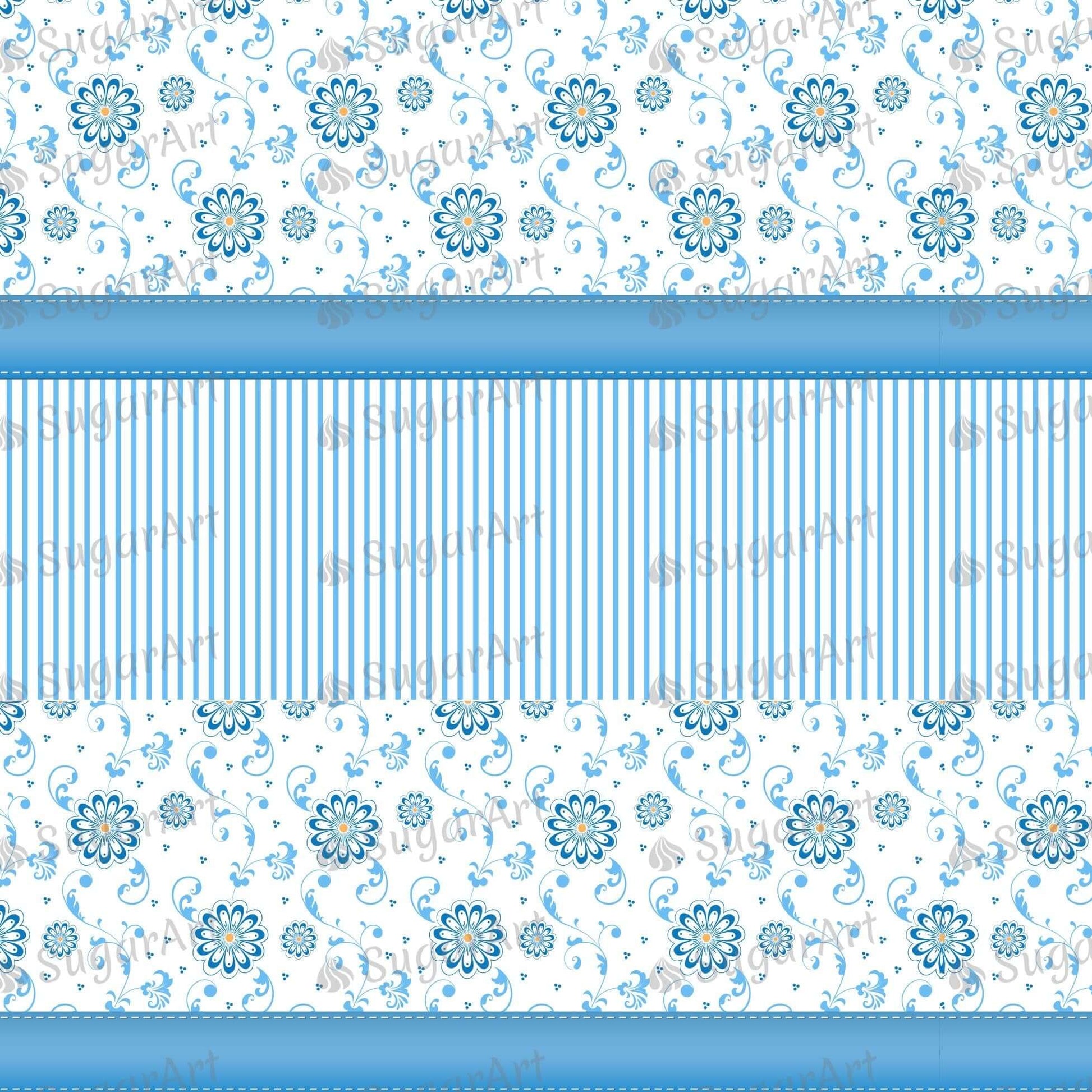 Blue Floral Background Artwork - Icing - ISA044.