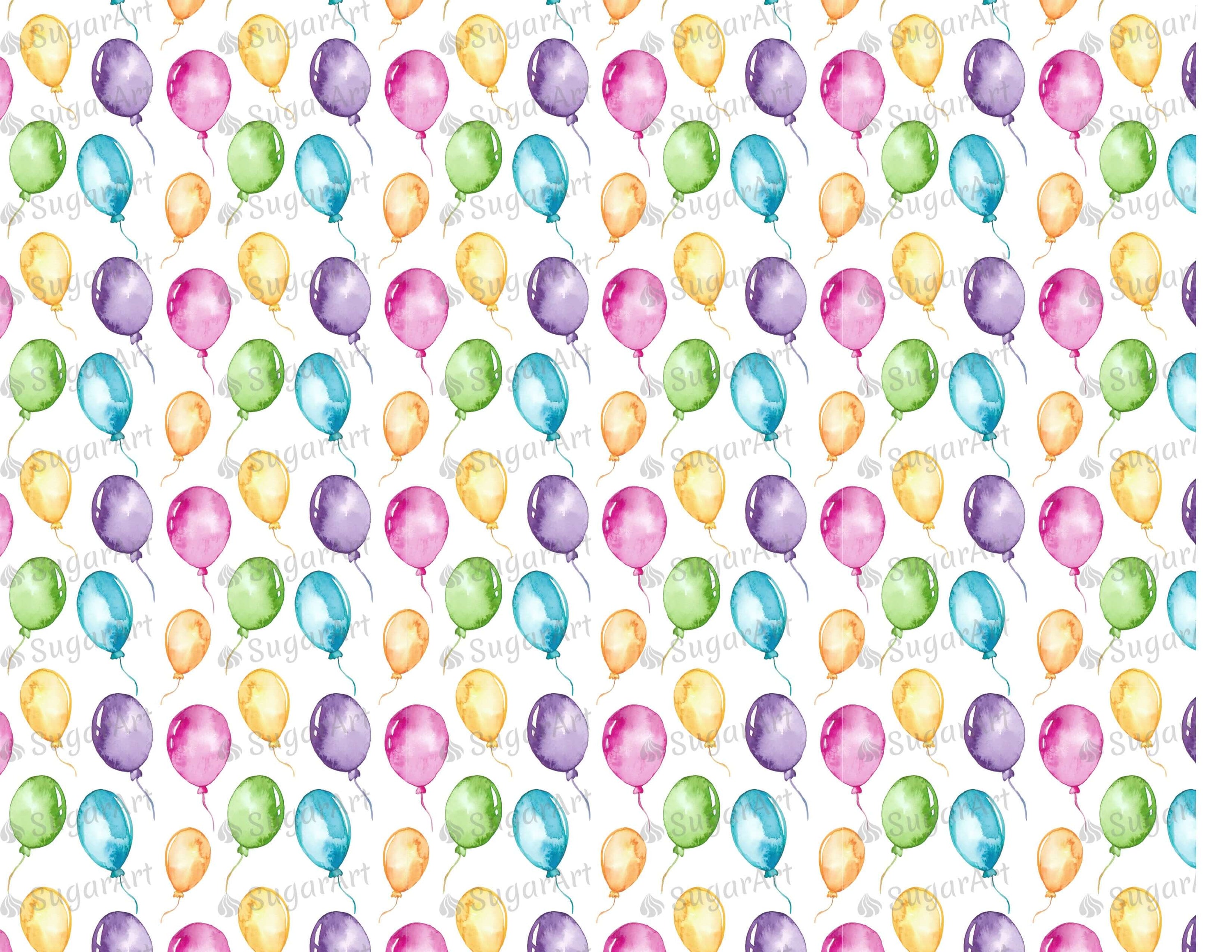 Colorful Balloons Watercolor Pattern - Icing - ISA050.