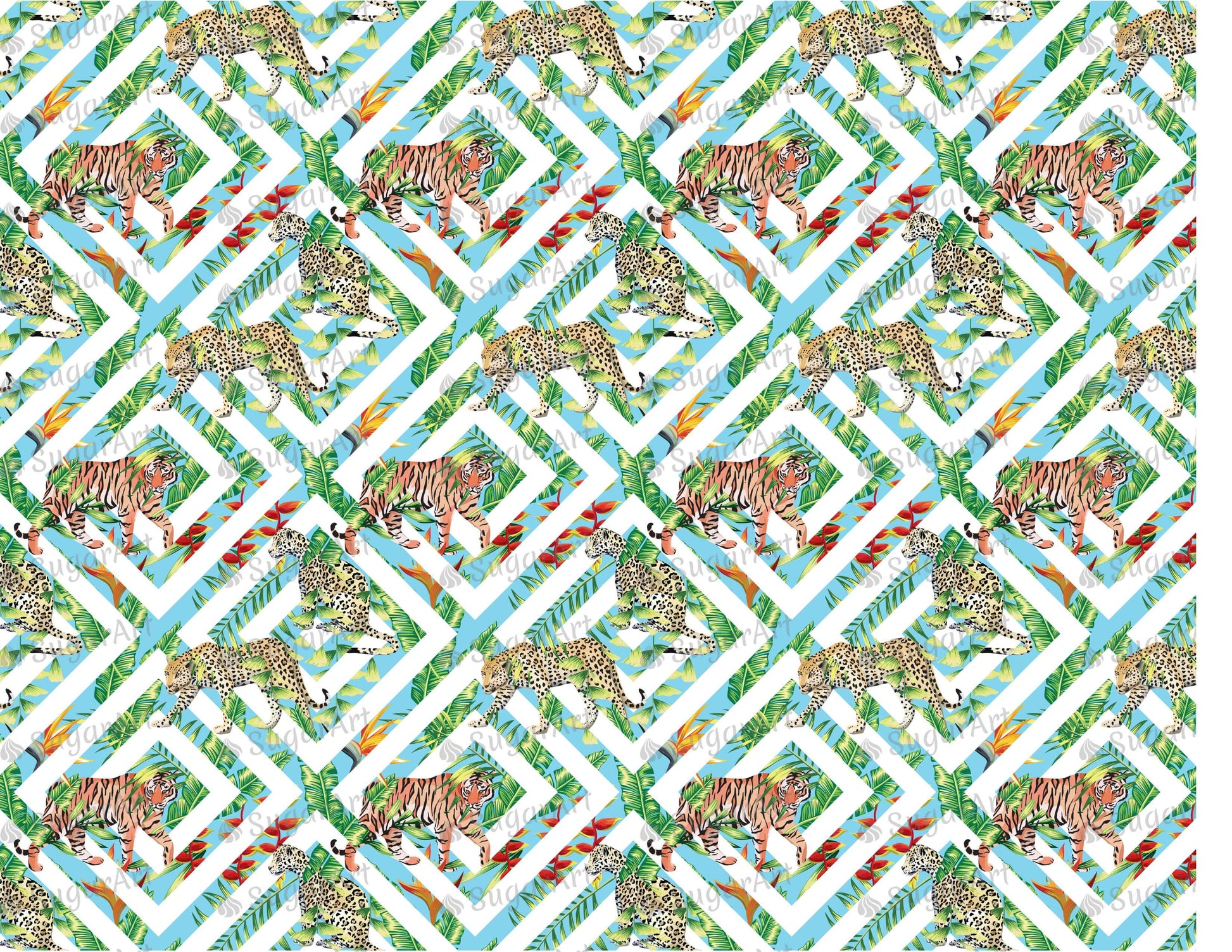 Geometrical Tropic Tiger Leopard Pattern - Icing - ISA073 – Sugar Art