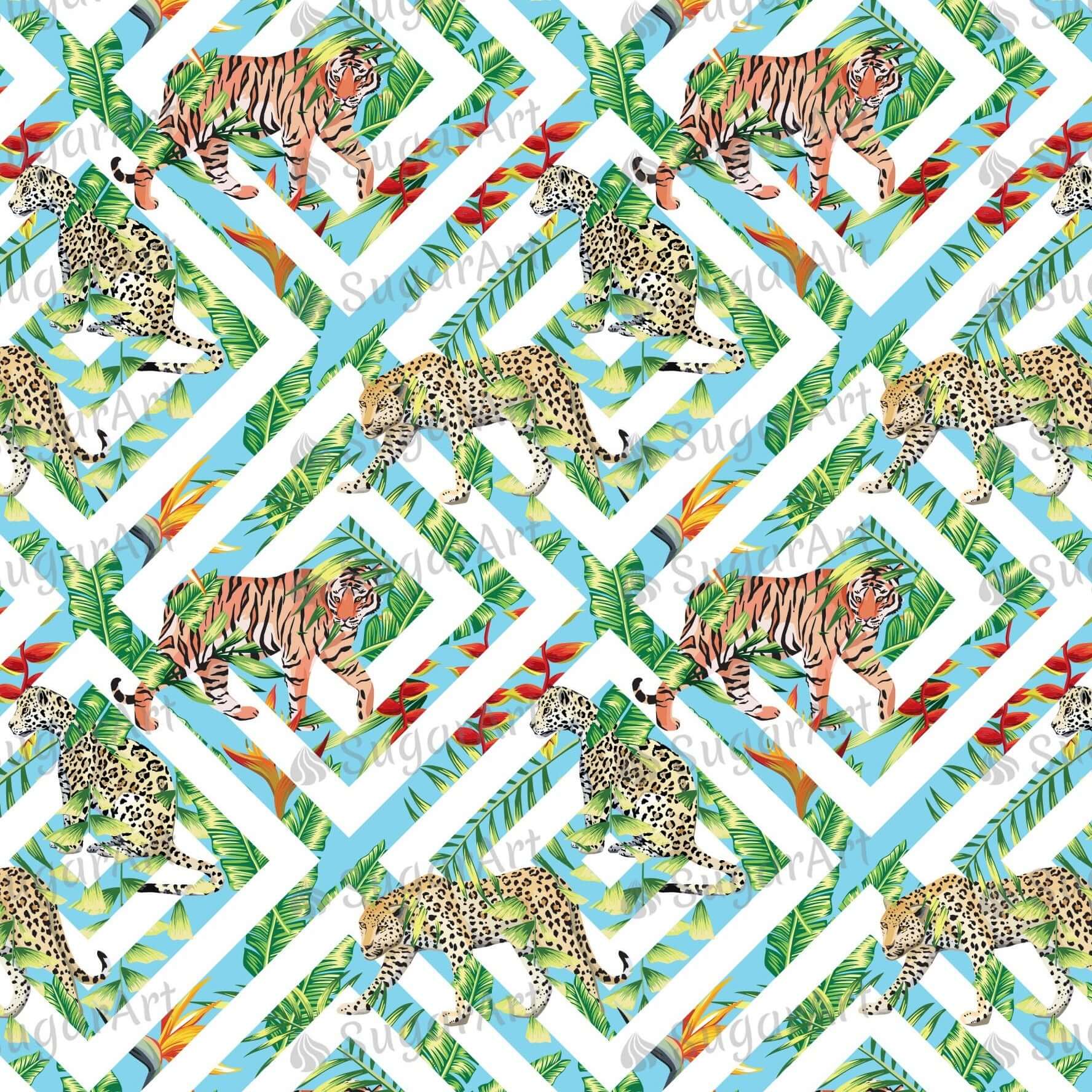 Geometrical Tropic Tiger Leopard Pattern - Icing - ISA073.