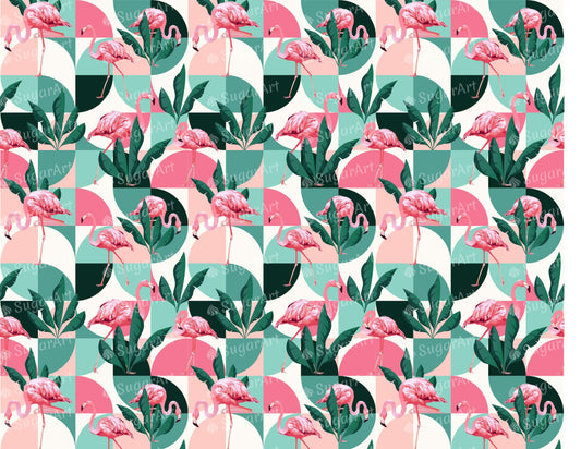 Flamingo Geometrical Exotic Pattern - Icing - ISA074.