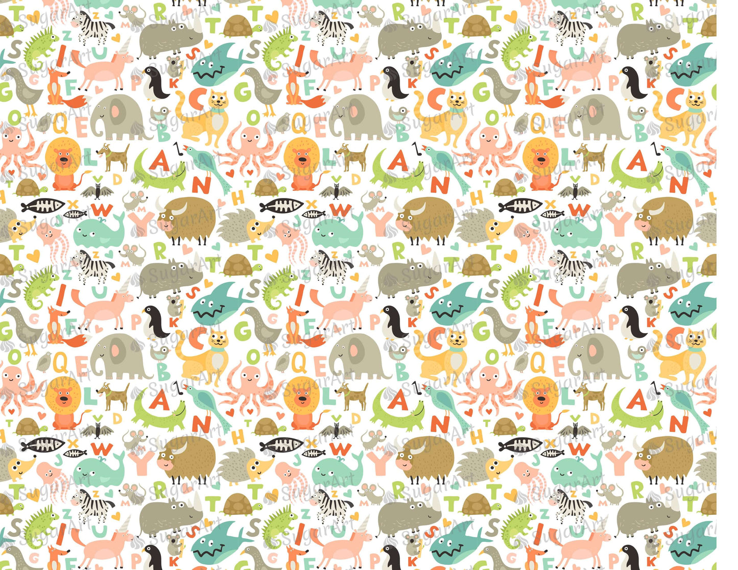 Children Alphabet Animals Pattern - Icing - ISA083.