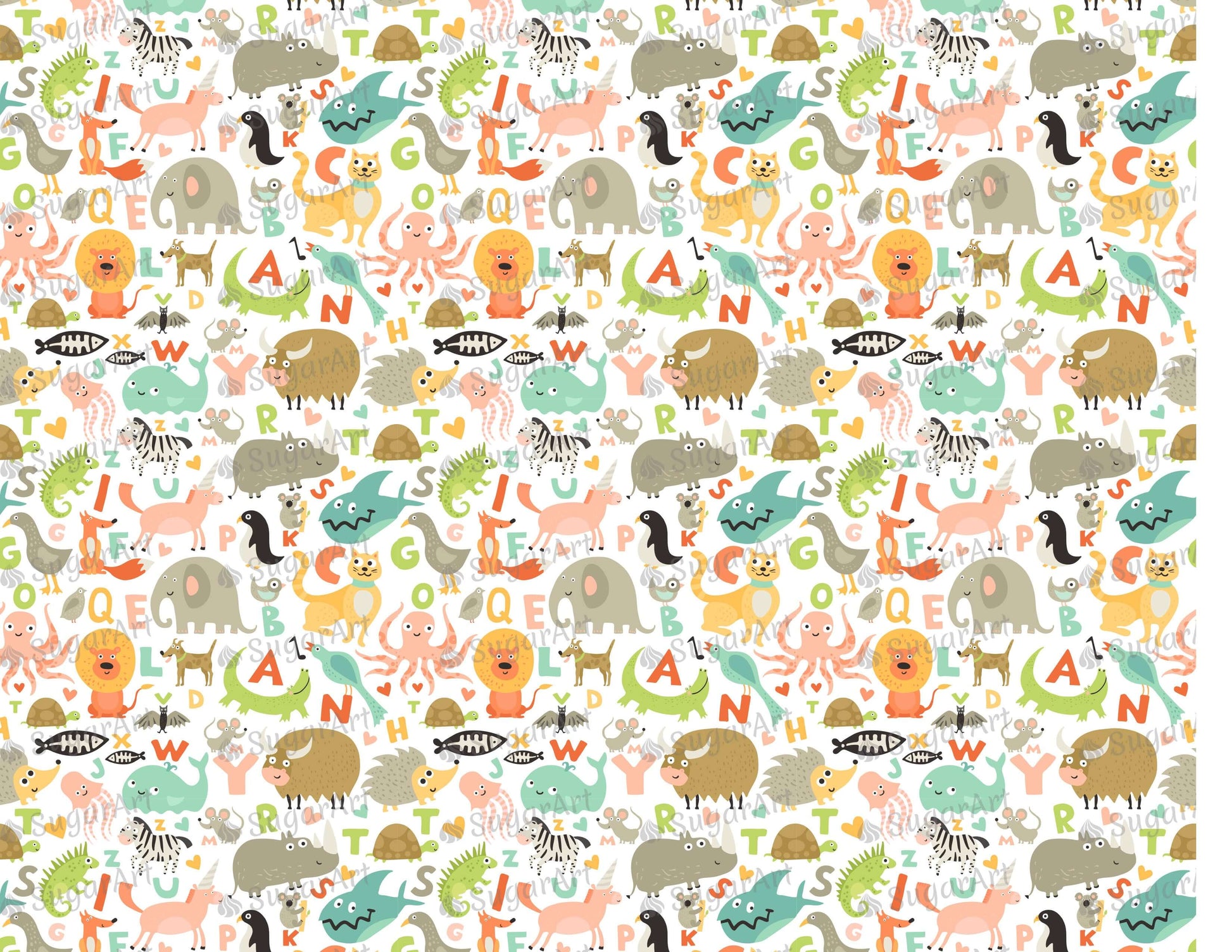 Children Alphabet Animals Pattern - Icing - ISA083.
