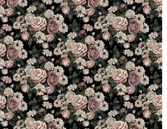 Elegant Blush Toned Rustic Flowers - Icing - ISA089.