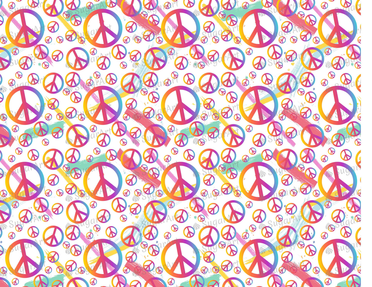 Colorful Peace Symbols Background - Icing - ISA097.