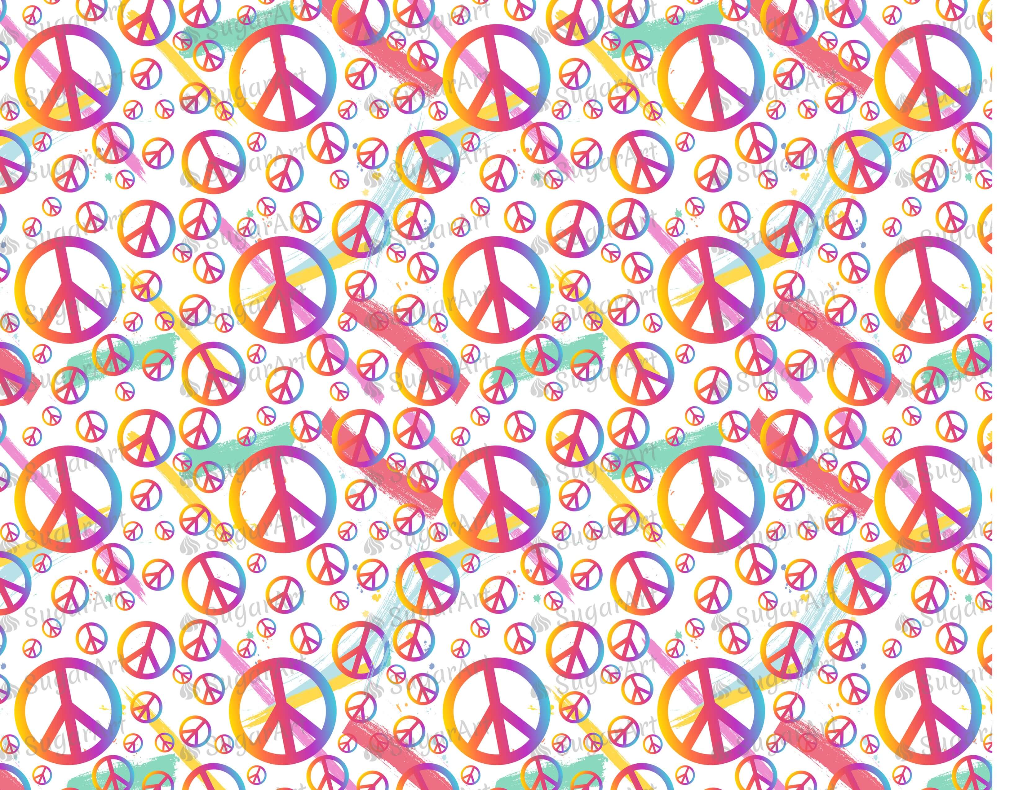 Colorful Peace Symbols Background - Icing - ISA097.