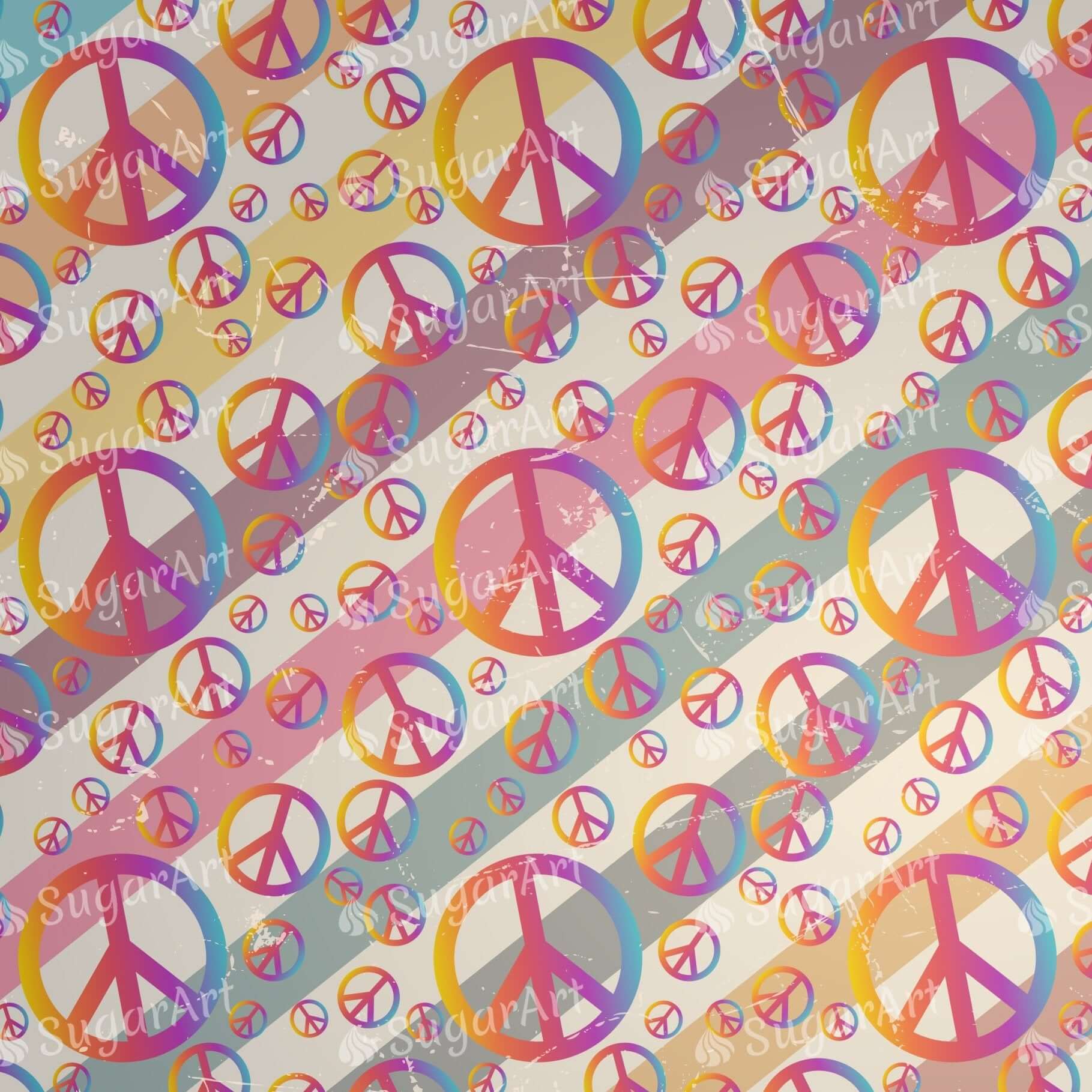 Retro Stripe Peace Symbols Background - Icing - ISA098.