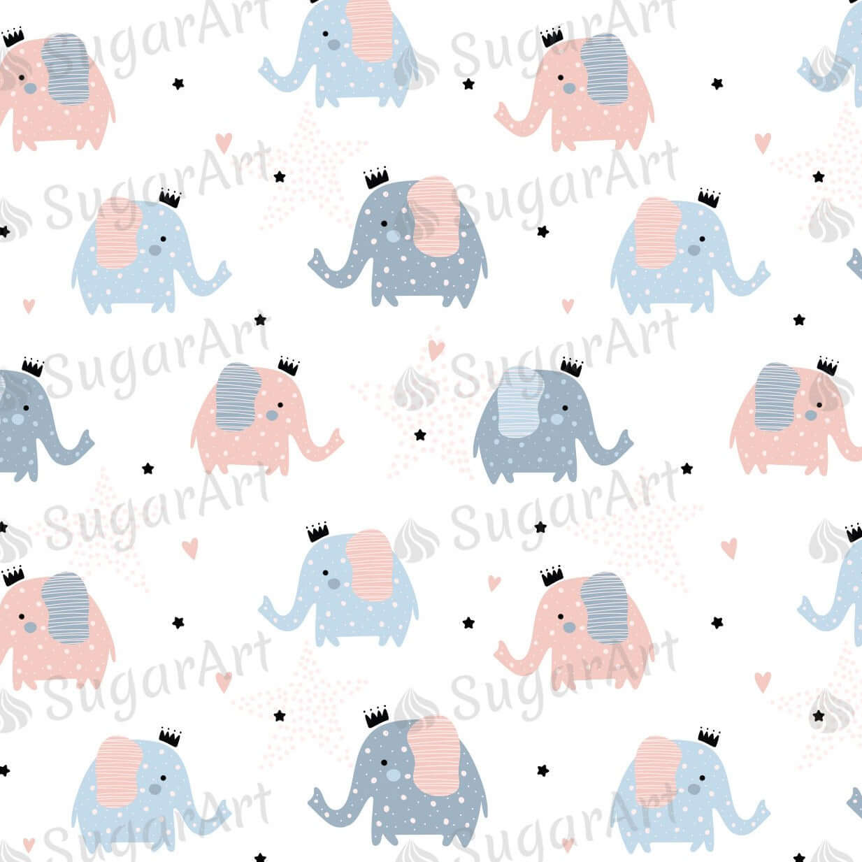 Cute Elephants Background - Icing - ISA096.