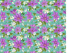 Purple Clematis Flowers Pattern - Icing - ISA100.