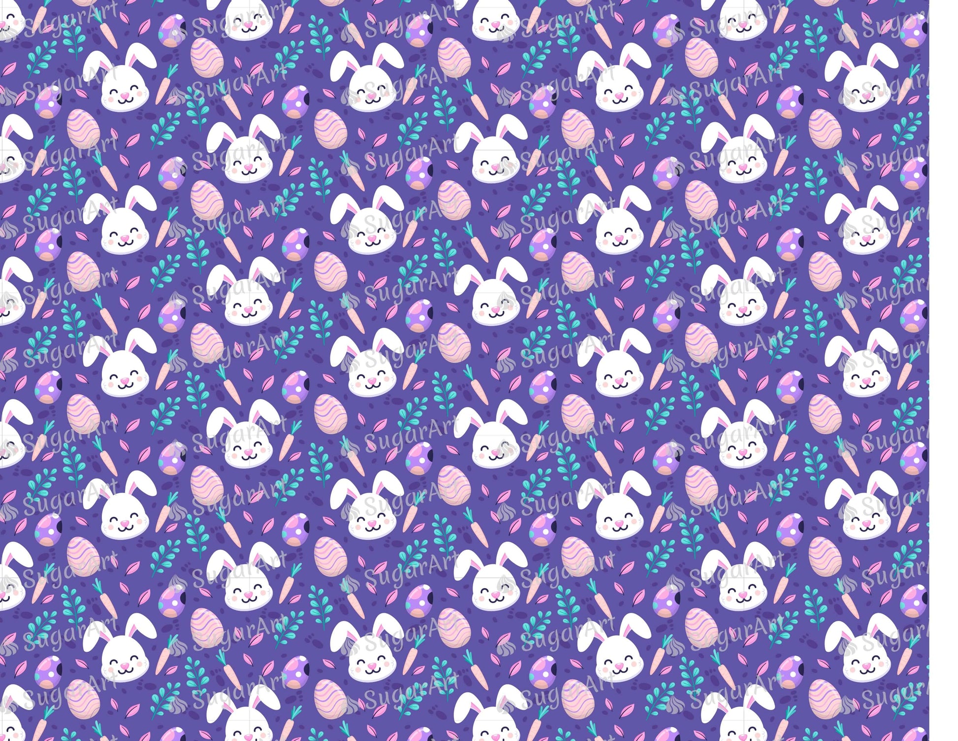 Cute Purple Easter Pattern - Icing - ISA250.