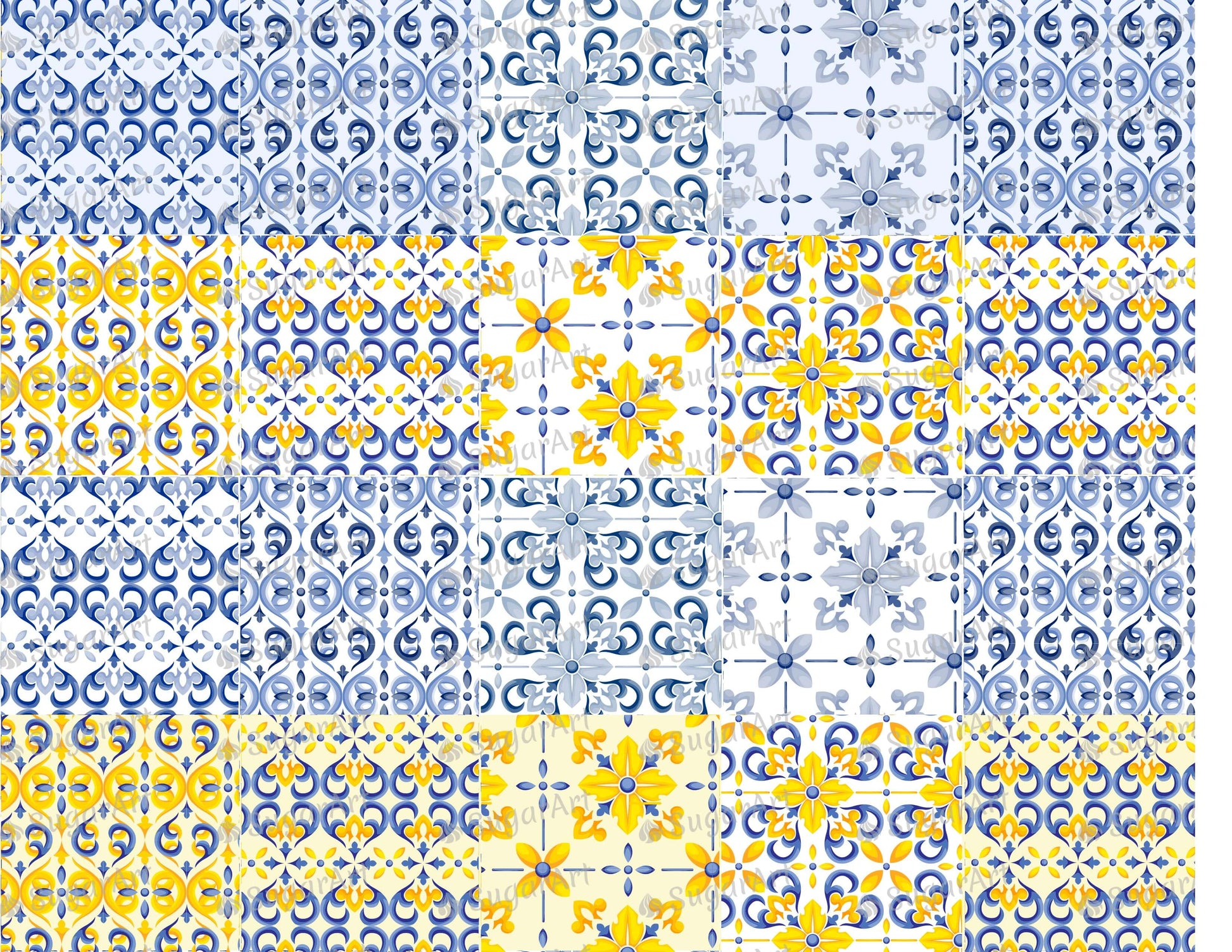 Traditional Mediterranean Tiles Arabesque - Icing - ISA256.