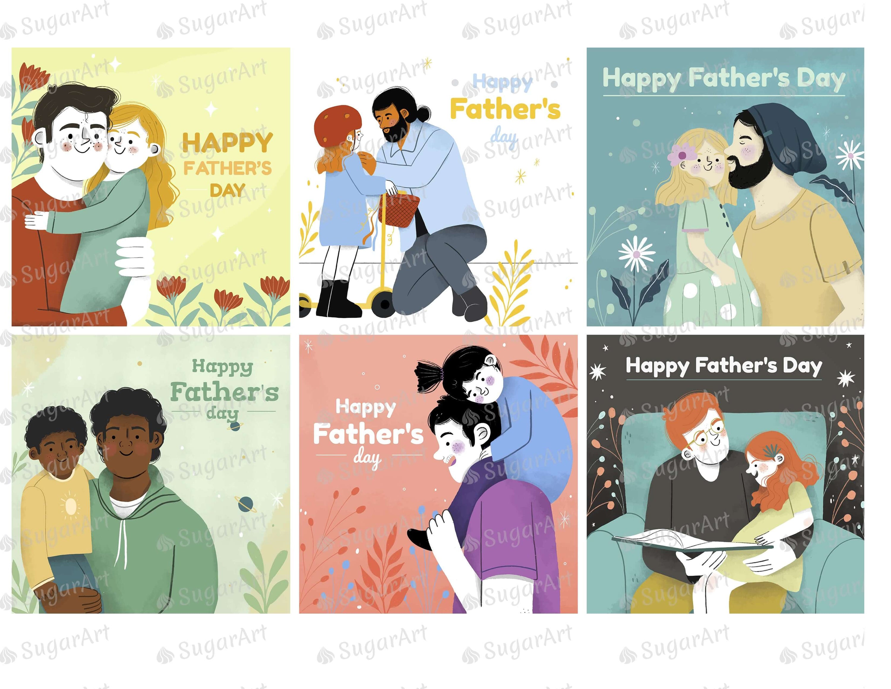 Collection of 6 Fathers Day Illustrations - Icing - ISA257
