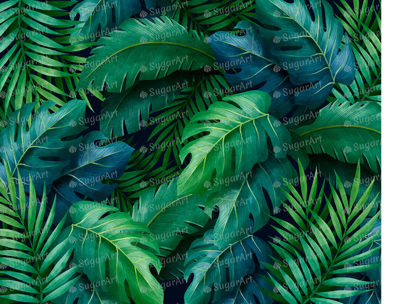 Tropical Green Leaves Background - Icing - ISA259