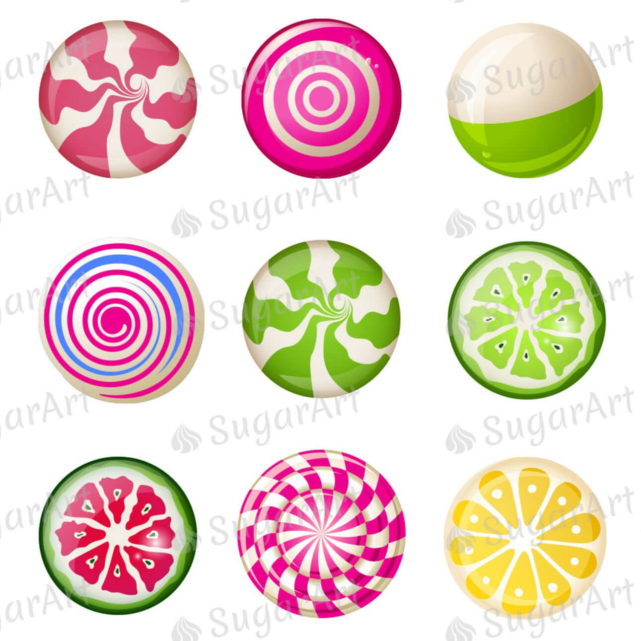 Lollipops Collection for charms - Round Stencil Mat - ESA115.