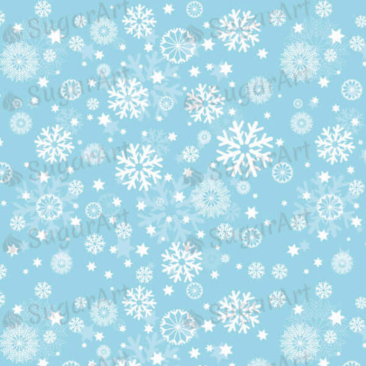 Winter, White snowflakes on blue background - SA30.