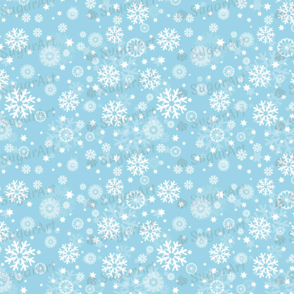Winter, White snowflakes on blue background - SA30.