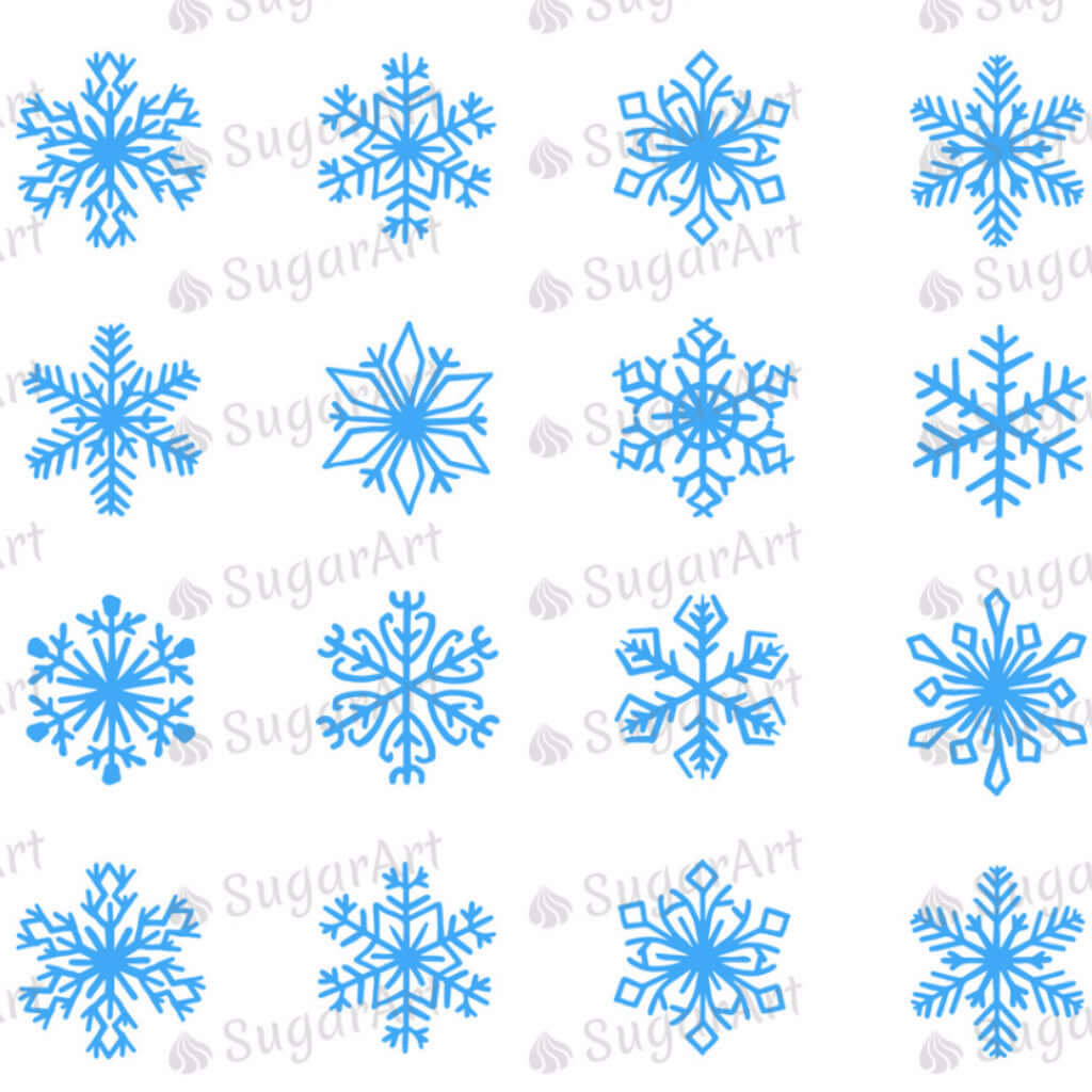 Christmas, Blue Snowflakes - SA31-Sugar Stamp sheets-Sugar Art