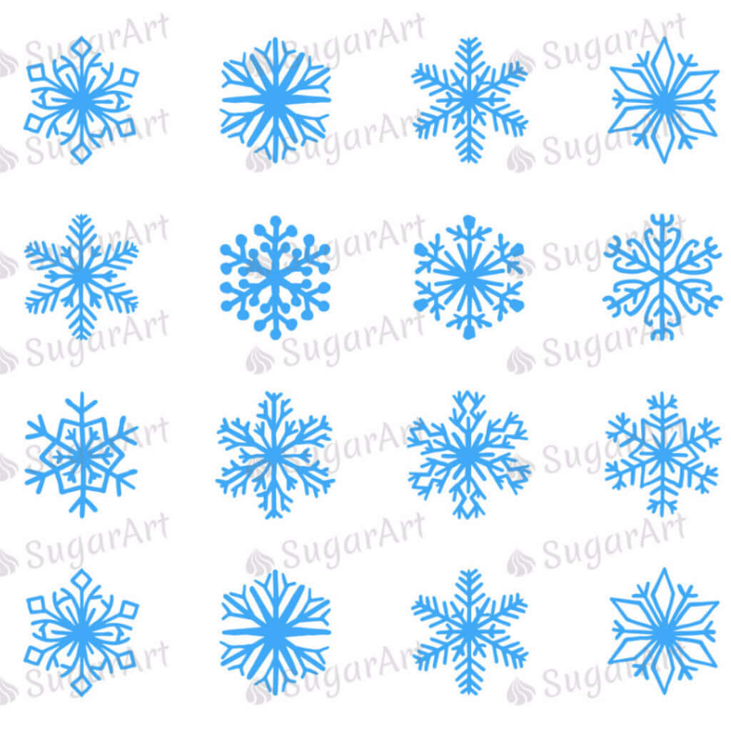 Christmas, Blue Snowflakes - SA31-Sugar Stamp sheets-Sugar Art
