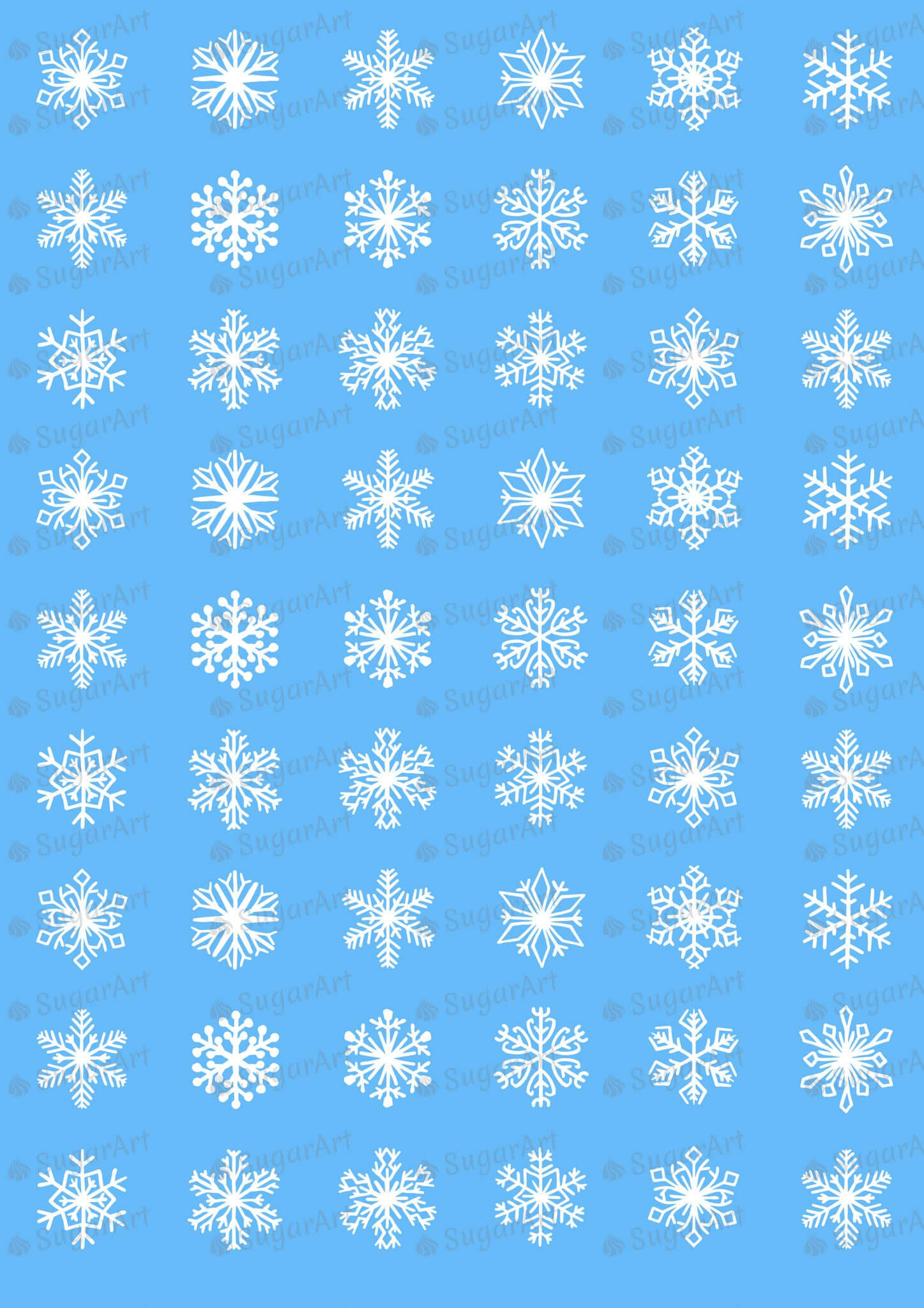 Christmas, White Snowflakes - SA32-Sugar Stamp sheets-Sugar Art