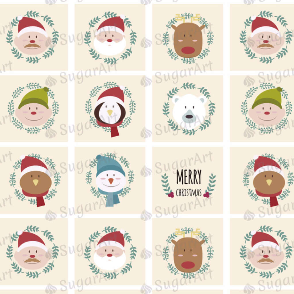 Funny Christmas Characters - SA34-Sugar Stamp sheets-Sugar Art