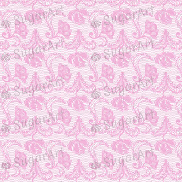 Pink Lacy Pattern - SA43-Sugar Stamp sheets-Sugar Art