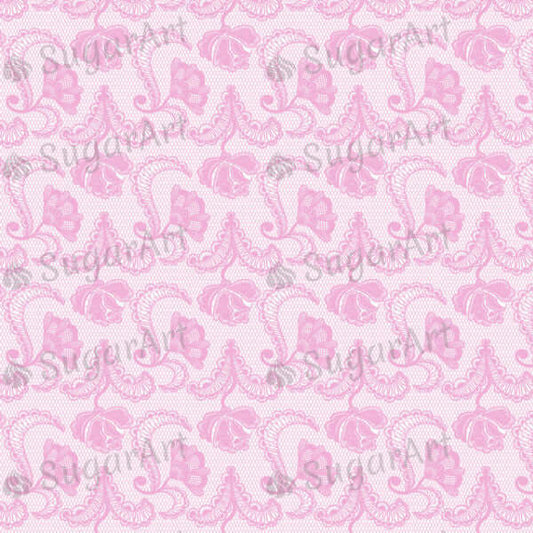 Pink Lacy Pattern - SA43-Sugar Stamp sheets-Sugar Art